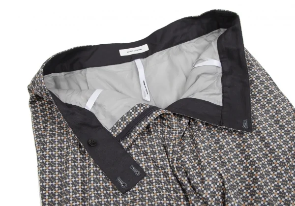 ミラショーンmila schon 幾何学プリントピーチスキンパンツ 緑マスタード白42 K-110649_005