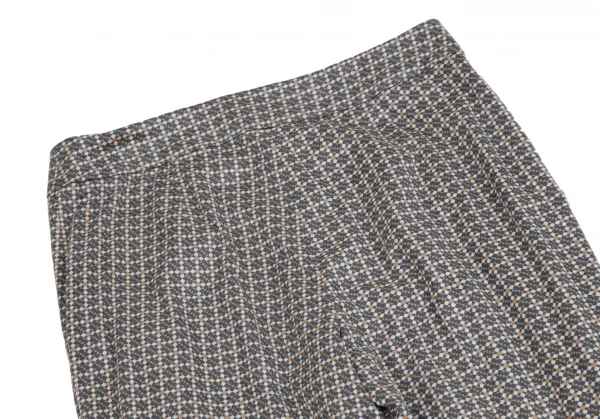 ミラショーンmila schon 幾何学プリントピーチスキンパンツ 緑マスタード白42 K-110649_009