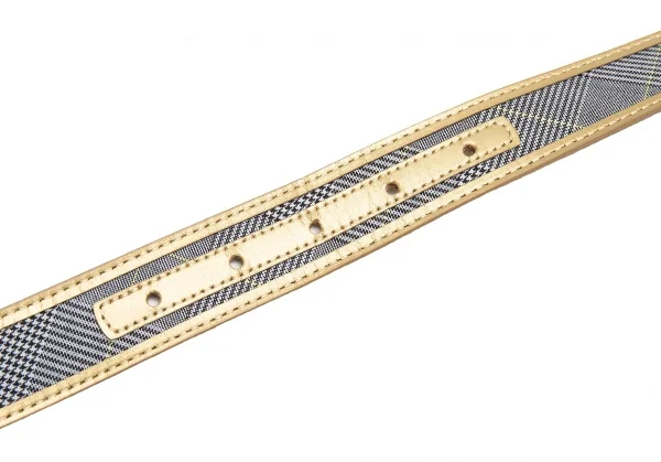 ポールスチュアート スポーツPaul Stuart SPORT グレンチェック切替レザーリバーシブルベルト グレー黒金X K-110669_005