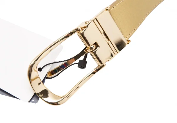 ポールスチュアート スポーツPaul Stuart SPORT グレンチェック切替レザーリバーシブルベルト グレー黒金X K-110669_007