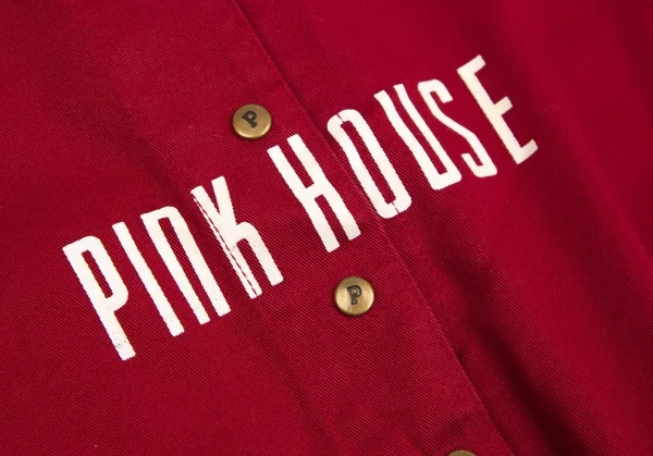 ピンクハウスPINK HOUSE パッチデザインエプロンワンピース 赤L位 K-110681_007
