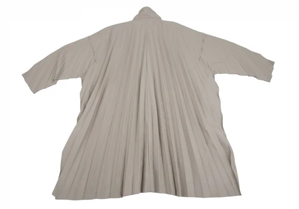 オムプリッセ イッセイ ミヤケHOMME PLISSE ISSEY MIYAKE EDGE プリーツ加工ステンカラーコート グレージュ1 K-110691_011