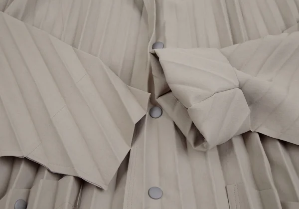 オムプリッセ イッセイ ミヤケHOMME PLISSE ISSEY MIYAKE EDGE プリーツ加工ステンカラーコート グレージュ1 K-110691_006