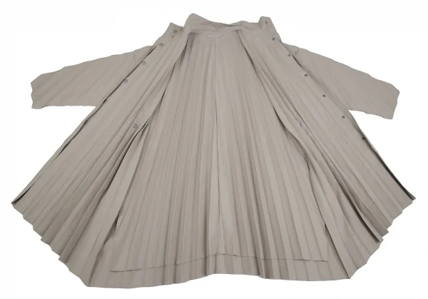 オムプリッセ イッセイ ミヤケHOMME PLISSE ISSEY MIYAKE EDGE プリーツ加工ステンカラーコート グレージュ1 K-110691_009
