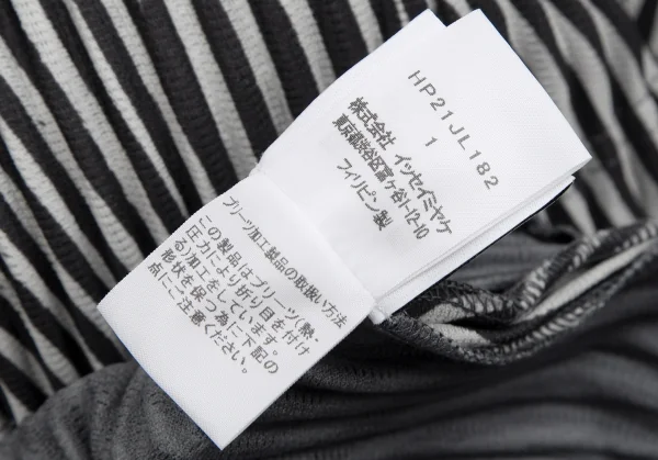 オムプリッセ イッセイ ミヤケHOMME PLISSE ISSEY MIYAKE BODY FLOW ストライプスクエアシルエットパーカー 白黒1 K-110694_013