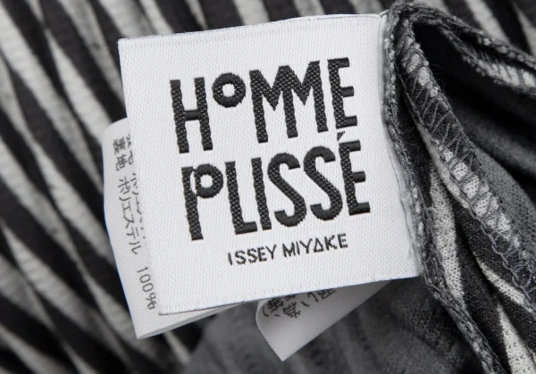 オムプリッセ イッセイ ミヤケHOMME PLISSE ISSEY MIYAKE BODY FLOW ストライプスクエアシルエットパーカー 白黒1 K-110694_015