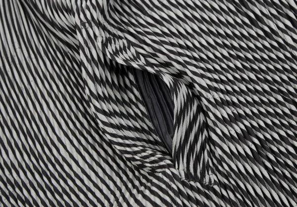 オムプリッセ イッセイ ミヤケHOMME PLISSE ISSEY MIYAKE BODY FLOW ストライプスクエアシルエットパーカー 白黒1 K-110694_009