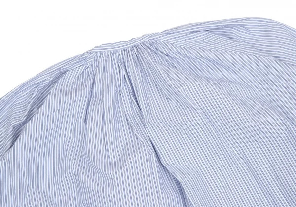 コムコム コムデギャルソンCOMME des GARCONS ストライプギャザースモックブラウス 白青XS K-110709_010
