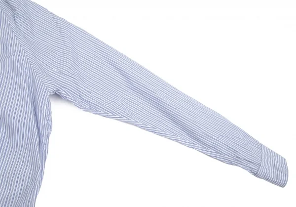 コムコム コムデギャルソンCOMME des GARCONS ストライプギャザースモックブラウス 白青XS K-110709_005