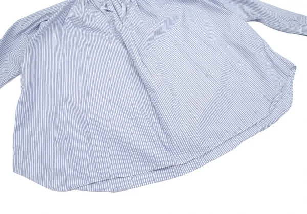 コムコム コムデギャルソンCOMME des GARCONS ストライプギャザースモックブラウス 白青XS K-110709_007