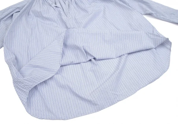 コムコム コムデギャルソンCOMME des GARCONS ストライプギャザースモックブラウス 白青XS K-110709_008