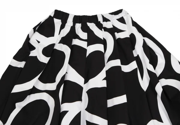 コムデギャルソンスカート コムデギャルソンCOMME des GARCONS フラワーラインプリントプリーツ