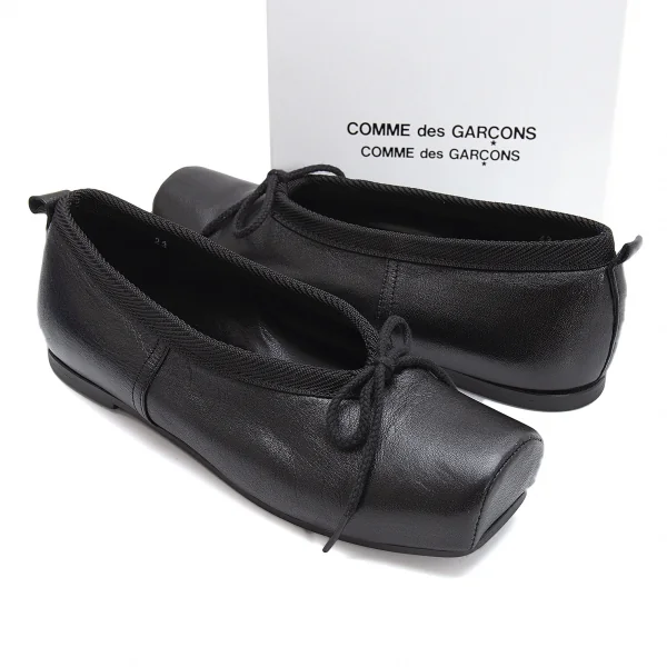 COMME des GARÇONS バレエシューズ ブラック コムコム コムデギャルソンCOMME des GARCONS スクエアトゥレザー