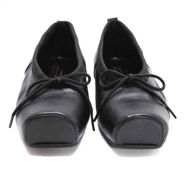COMME des GARÇONS ブラックバレエシューズ風 コムコム コムデギャルソンCOMME des GARCONS スクエアトゥレザー