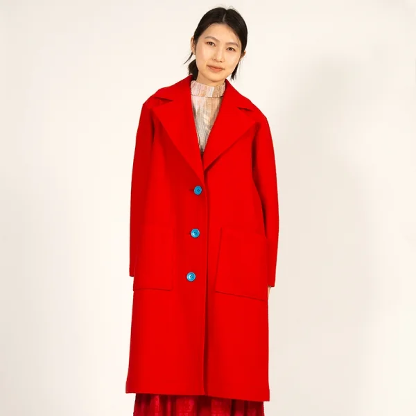 イッセイミヤケ フェットISSEY MIYAKE FETE ウール配色ボタンフェルト