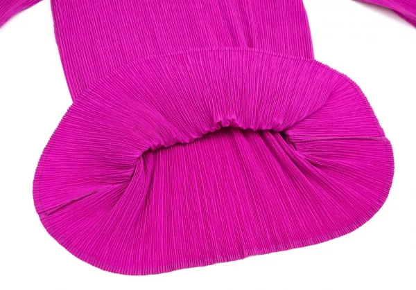 イッセイミヤケISSEY MIYAKE シワプリーツハイネックセットアップ パープルM・S K-110748_010