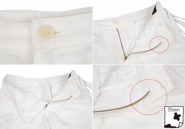 イッセイミヤケ メンISSEY MIYAKE MEN コットンサロン付きパンツ 白2  