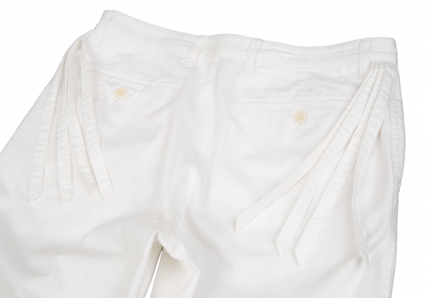 イッセイミヤケ メンISSEY MIYAKE MEN コットンサロン付きパンツ 白2  