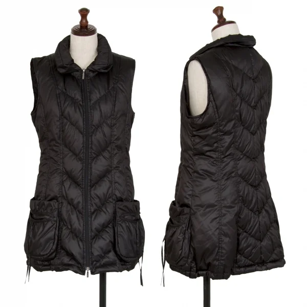 ヒロコビスHIROKO BIS eSSeNtieL ダブルジップロングダウンベスト 黒11 K-110768_001