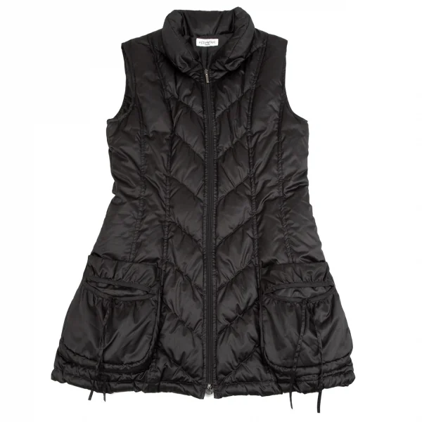 ヒロコビスHIROKO BIS eSSeNtieL ダブルジップロングダウンベスト 黒11 K-110768_002
