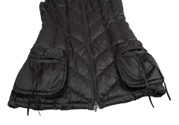ヒロコビスHIROKO BIS eSSeNtieL ダブルジップロングダウンベスト 黒11 K-110768_006
