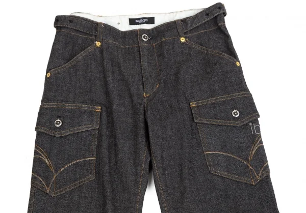 インゲボルグINGEBORG ステッチデザインベルテッドストレッチデニムパンツ 黒S K-110771_002