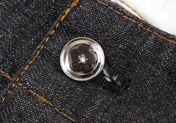 インゲボルグINGEBORG ステッチデザインベルテッドストレッチデニムパンツ 黒S K-110771_003