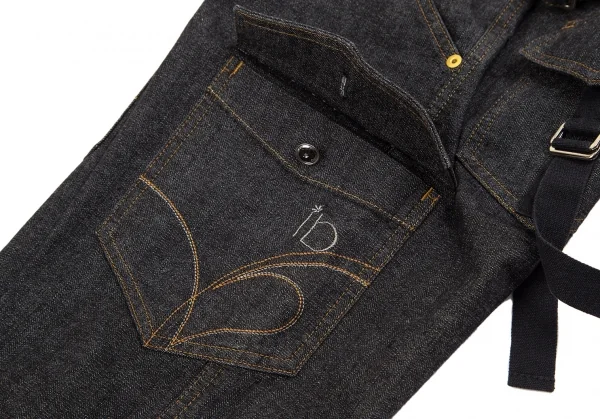 インゲボルグINGEBORG ステッチデザインベルテッドストレッチデニムパンツ 黒S K-110771_009