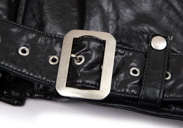 ジュンヤワタナベ コムデギャルソンJUNYA WATANABE COMME des GARCONS シンセティックレザーバック切替ライダースジャケット 黒SS K-110788_011