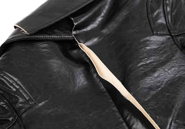 ジュンヤワタナベ コムデギャルソンJUNYA WATANABE COMME des GARCONS シンセティックレザーバック切替ライダースジャケット 黒SS K-110788_015
