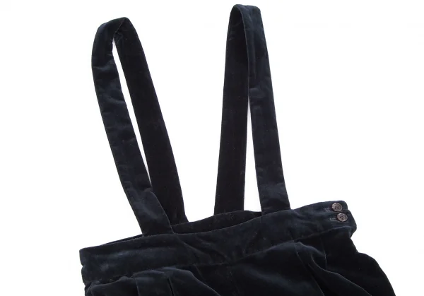 コムコム コムデギャルソンCOMME des GARCONS ベロアワイドクロップド吊りパンツ 濃紺XS K-110791_003