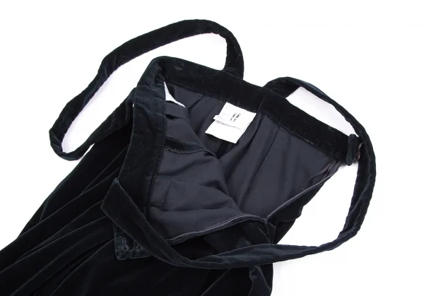 コムコム コムデギャルソンCOMME des GARCONS ベロアワイドクロップド吊りパンツ 濃紺XS K-110791_005