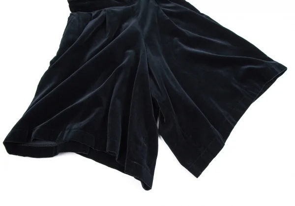 コムコム コムデギャルソンCOMME des GARCONS ベロアワイドクロップド吊りパンツ 濃紺XS K-110791_007