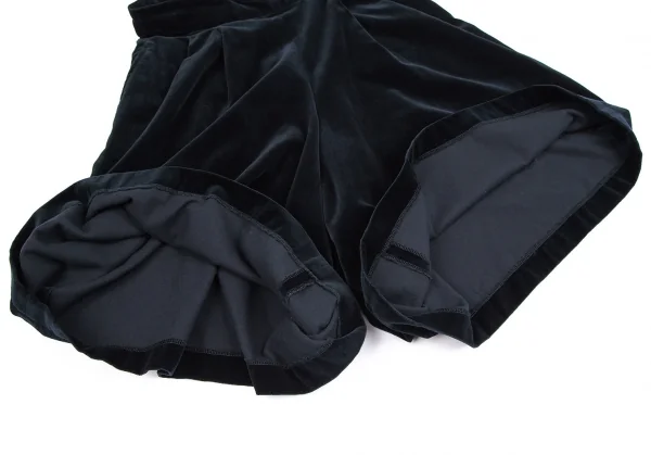 コムコム コムデギャルソンCOMME des GARCONS ベロアワイドクロップド吊りパンツ 濃紺XS K-110791_008