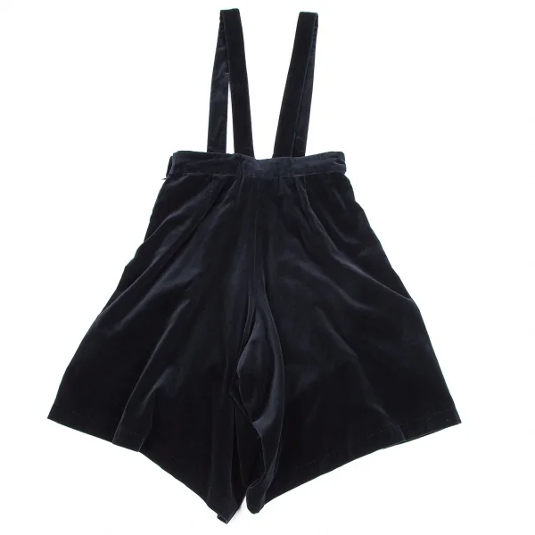 コムコム コムデギャルソンCOMME des GARCONS ベロアワイドクロップド吊りパンツ 濃紺XS K-110791_009