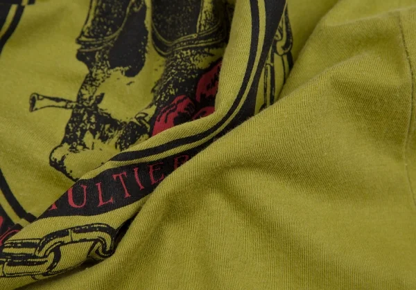 ジュニアゴルチエJUNIOR GAULTIER スカルゴーグルプリントトリムTシャツ オリーブ40 K-110792_013
