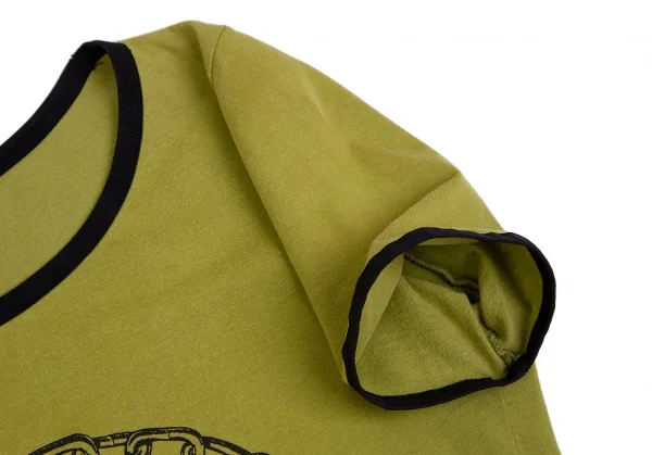 ジュニアゴルチエJUNIOR GAULTIER スカルゴーグルプリントトリムTシャツ オリーブ40 K-110792_004