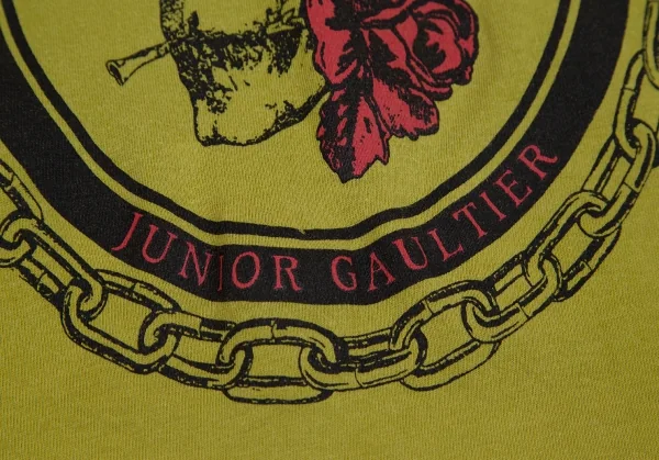 ジュニアゴルチエJUNIOR GAULTIER スカルゴーグルプリントトリムTシャツ オリーブ40 K-110792_007