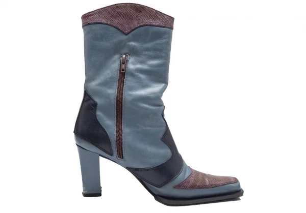 ジャンポールゴルチエJean Paul GAULTIER 切替レザーウエスタンヒールブーツ 水色M(23.5位) K-110796_011