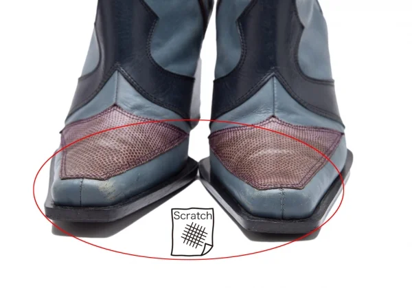 ジャンポールゴルチエJean Paul GAULTIER 切替レザーウエスタンヒールブーツ 水色M(23.5位) K-110796_005