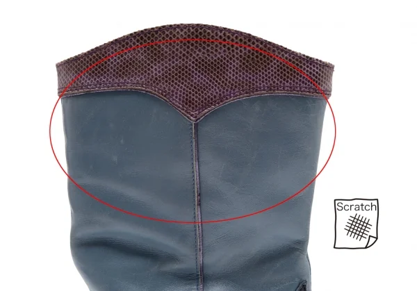 ジャンポールゴルチエJean Paul GAULTIER 切替レザーウエスタンヒールブーツ 水色M(23.5位) K-110796_008