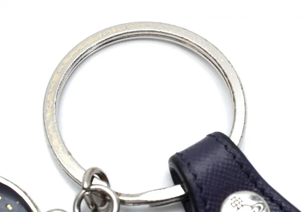 ヴィヴィアンウエストウッドVivienne Westwood ラメハートオーブチャームキーリング 紺 K-110804_007