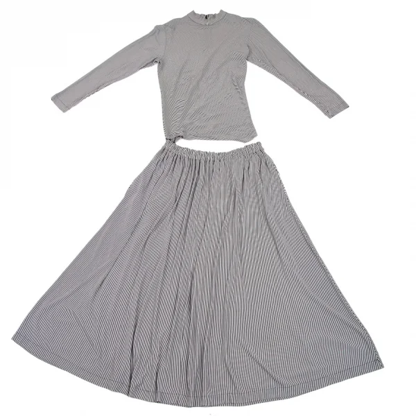 トリココムデギャルソンtricot COMME des GARCONSストライプセパレートオールインワン 白黒M K-110831_002