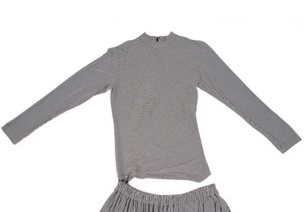 トリココムデギャルソンtricot COMME des GARCONSストライプセパレートオールインワン 白黒M K-110831_003