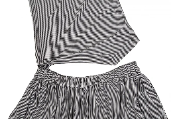 トリココムデギャルソンtricot COMME des GARCONSストライプセパレートオールインワン 白黒M K-110831_007