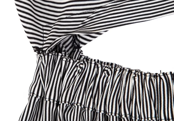 トリココムデギャルソンtricot COMME des GARCONSストライプセパレートオールインワン 白黒M K-110831_008