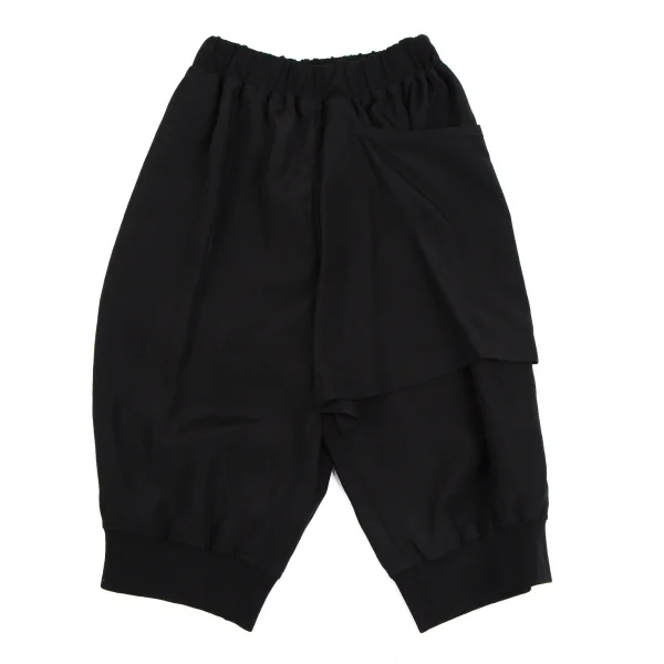 コムデギャルソンCOMME des GARCONSリブ切替ハーフラップデザインショートパンツ 黒M K-110838_001