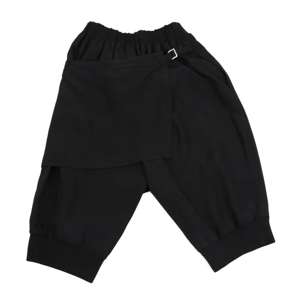 コムデギャルソンCOMME des GARCONSリブ切替ハーフラップデザインショートパンツ 黒M K-110838_011