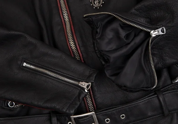ジャンポールゴルチエJean Paul GAULTIER × ショットSchott アトリエカスタムライダースジャケット 黒L K-110855_011