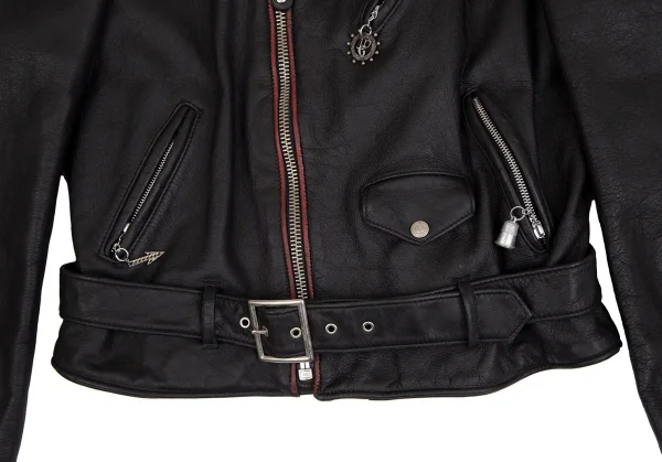 ジャンポールゴルチエJean Paul GAULTIER × ショットSchott アトリエカスタムライダースジャケット 黒L K-110855_012